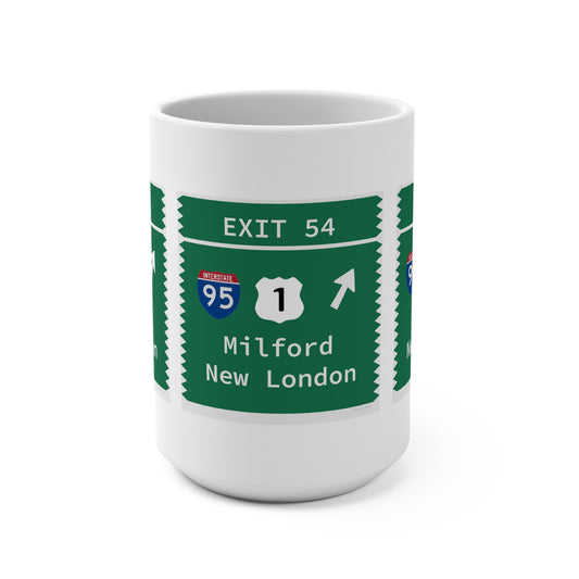 Vintage Merritt Parkway Exit 54 Sign Mug 15oz