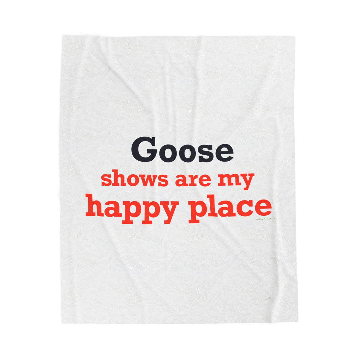Goose Shows Are My Happy Place  - Blue & Orange Velveteen Plush Blanket