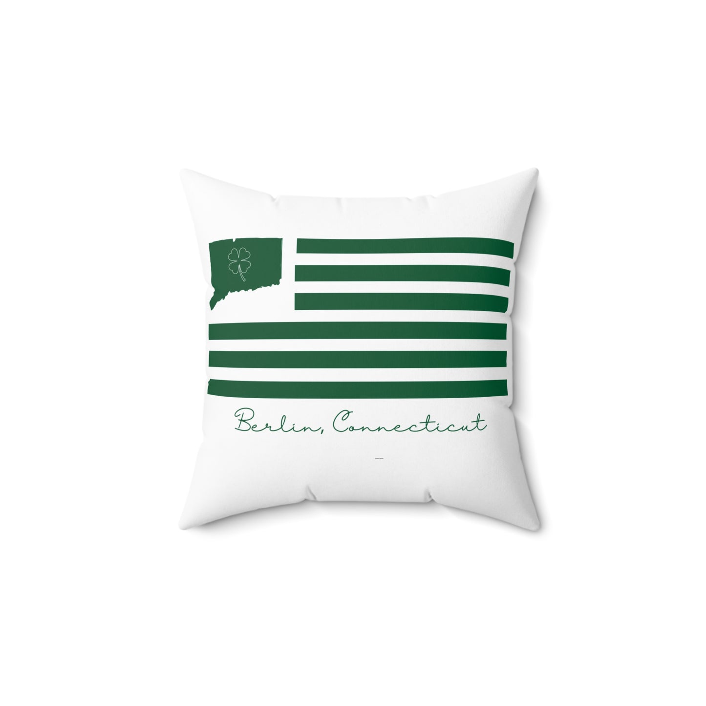 Berlin Connecticut St. Patrick’s Day Flag Spun Polyester Square Pillow