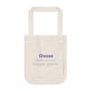 Goose Shows Are My Happy Place - Gray & Purple Organic Canvas Tote Bag