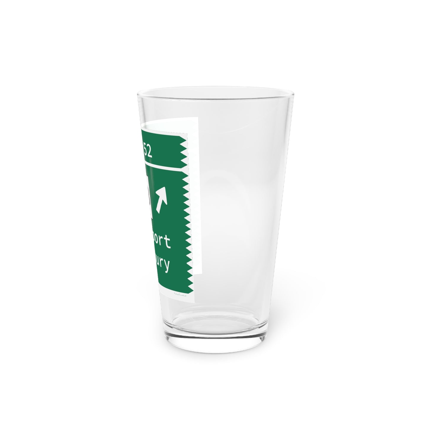 Vintage Merritt Parkway Exit 52 Sign Pint Glass, 16oz