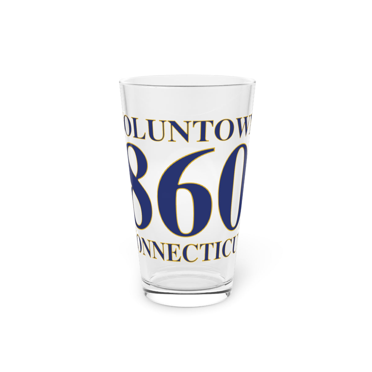 Voluntown 860 Connecticut Pint Glass, 16oz