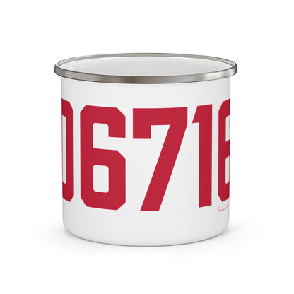 06716 Wolcott Connecticut Zip Code Enamel Camping Mug