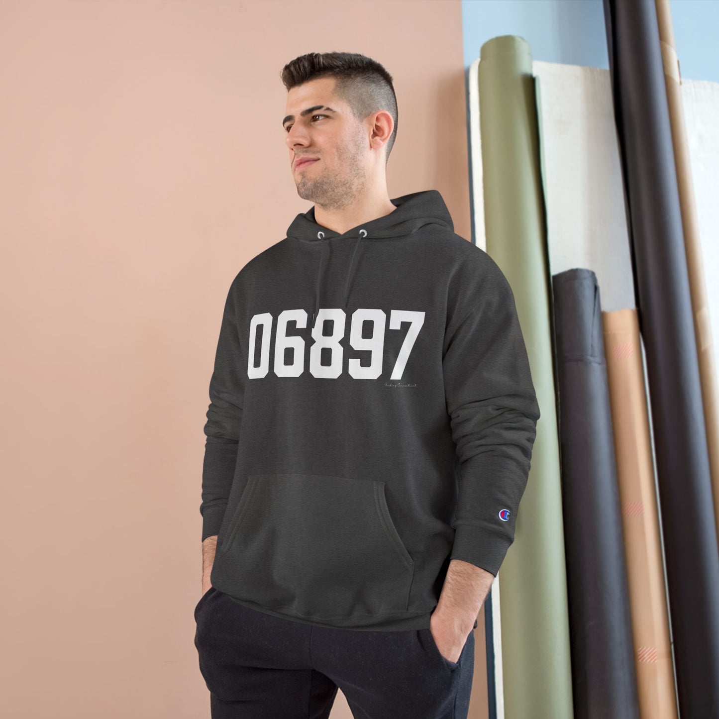 06897 Wilton CT Zip Code Champion Hoodie Sweatshirt