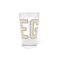 Goose Zip Code Cream & Purple Pint Glass, 16oz