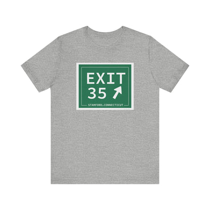 Vintage Exit 35 Merritt Parkway Sign Unisex Jersey Short Sleeve T-Shirt
