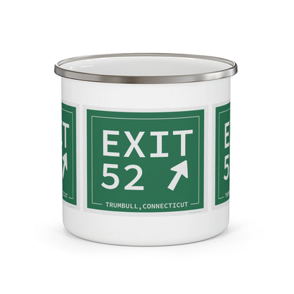 Vintage Exit 52  Merritt Parkway Sign Enamel Camping Mug