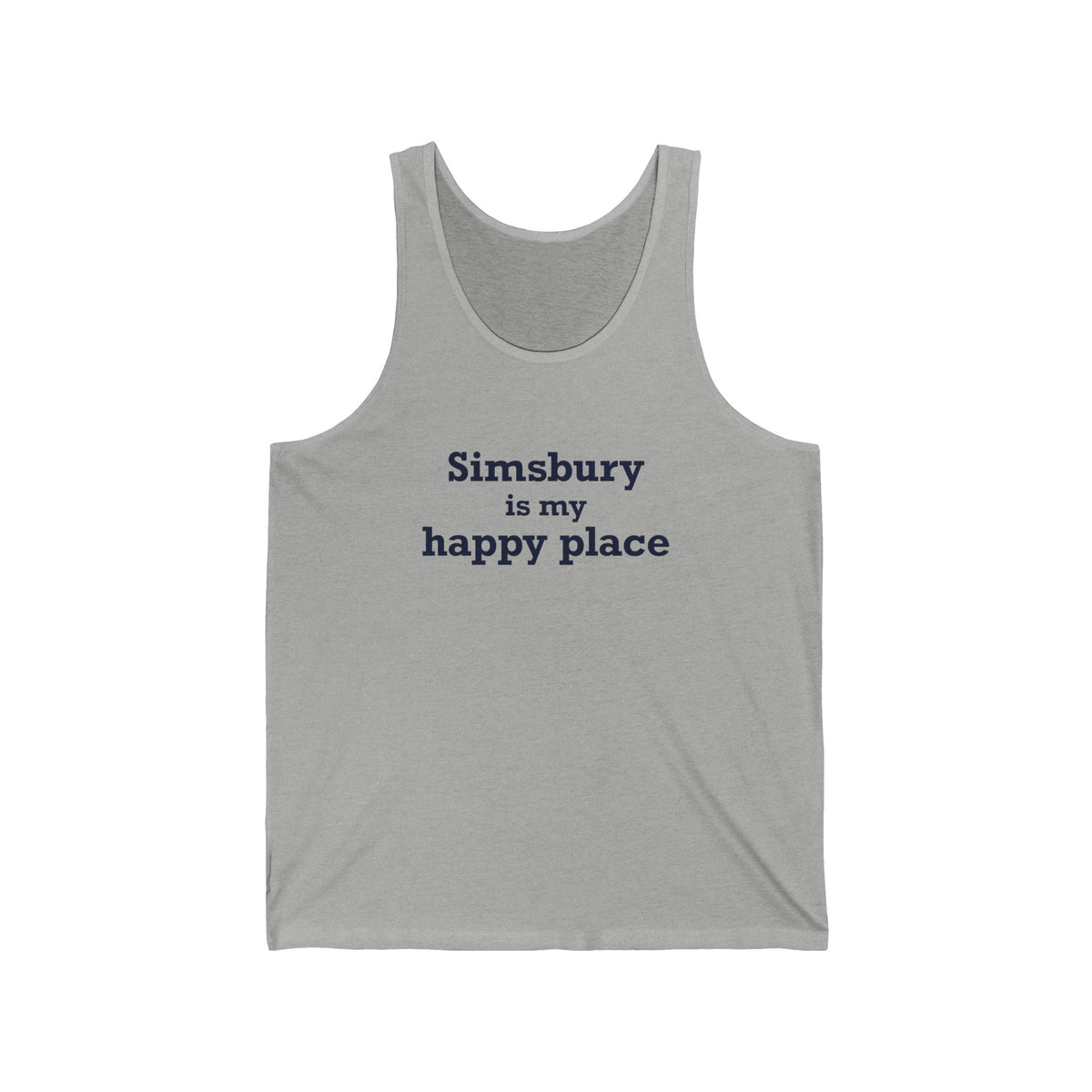 Simsbury is My Happy Place Unisex Jersey Tank Top