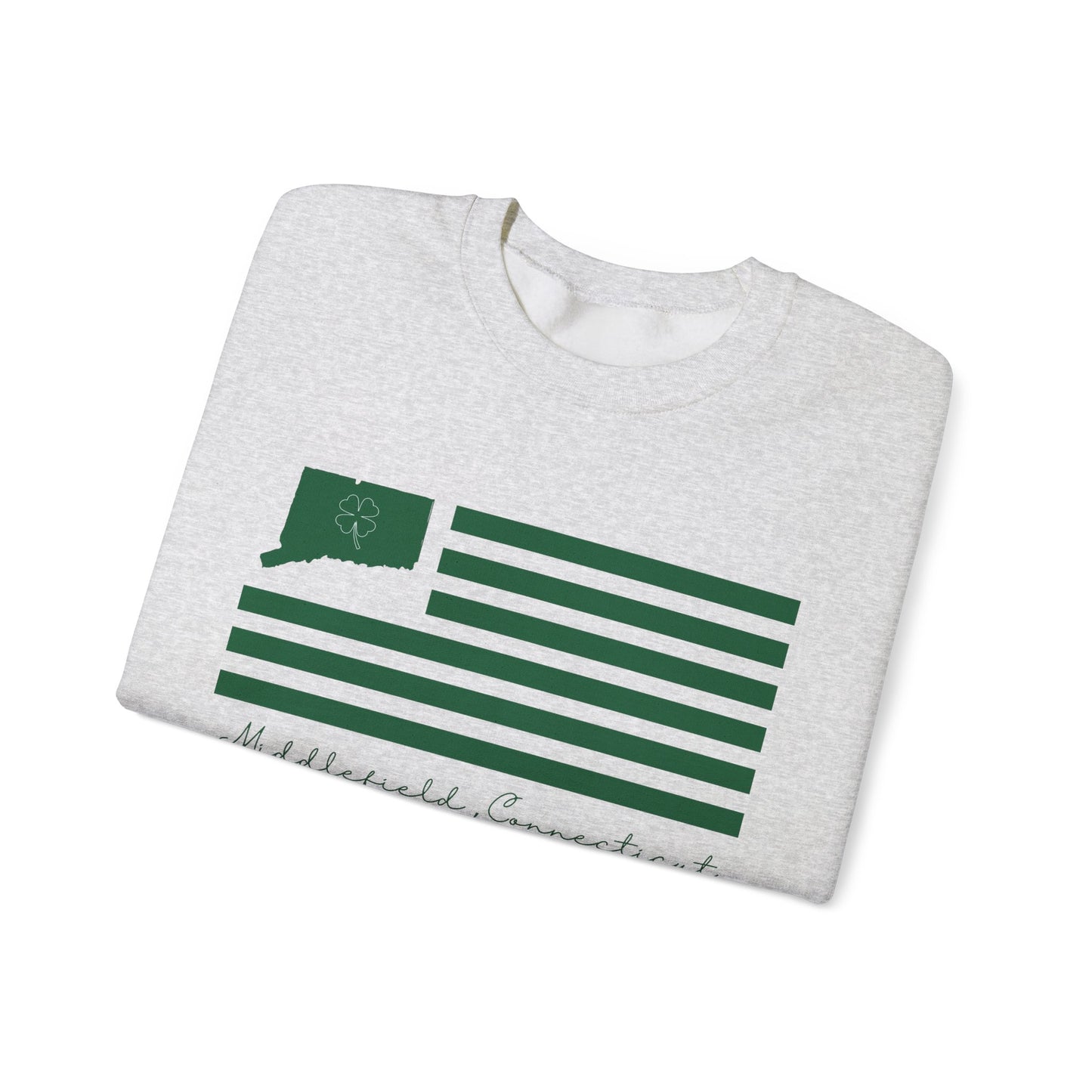 Middlefield Connecticut St. Patrick’s Day Flag Unisex Heavy Blend™ Crewneck Sweatshirt