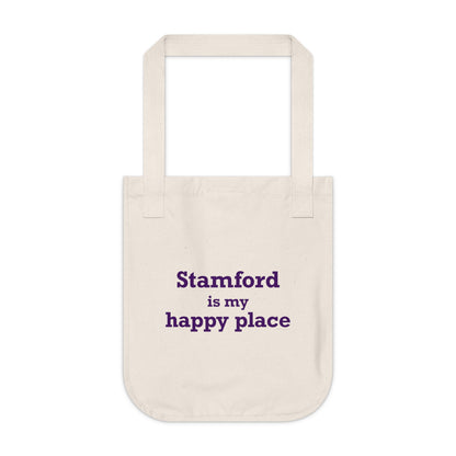 Stamford Is My Happy Place Organic Canvas Tote Bag