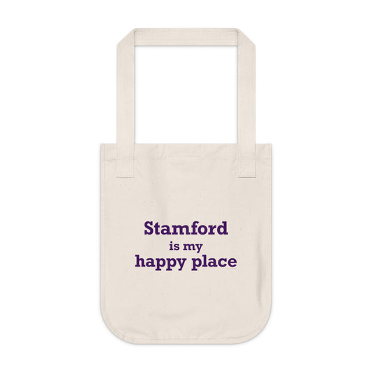 Stamford Is My Happy Place Organic Canvas Tote Bag
