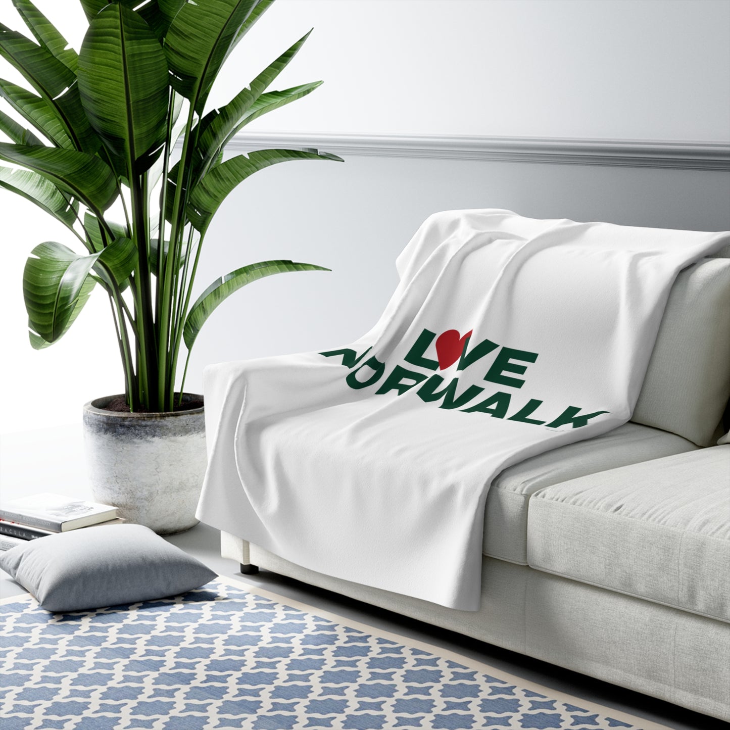 Love Norwalk Sherpa Fleece Blanket