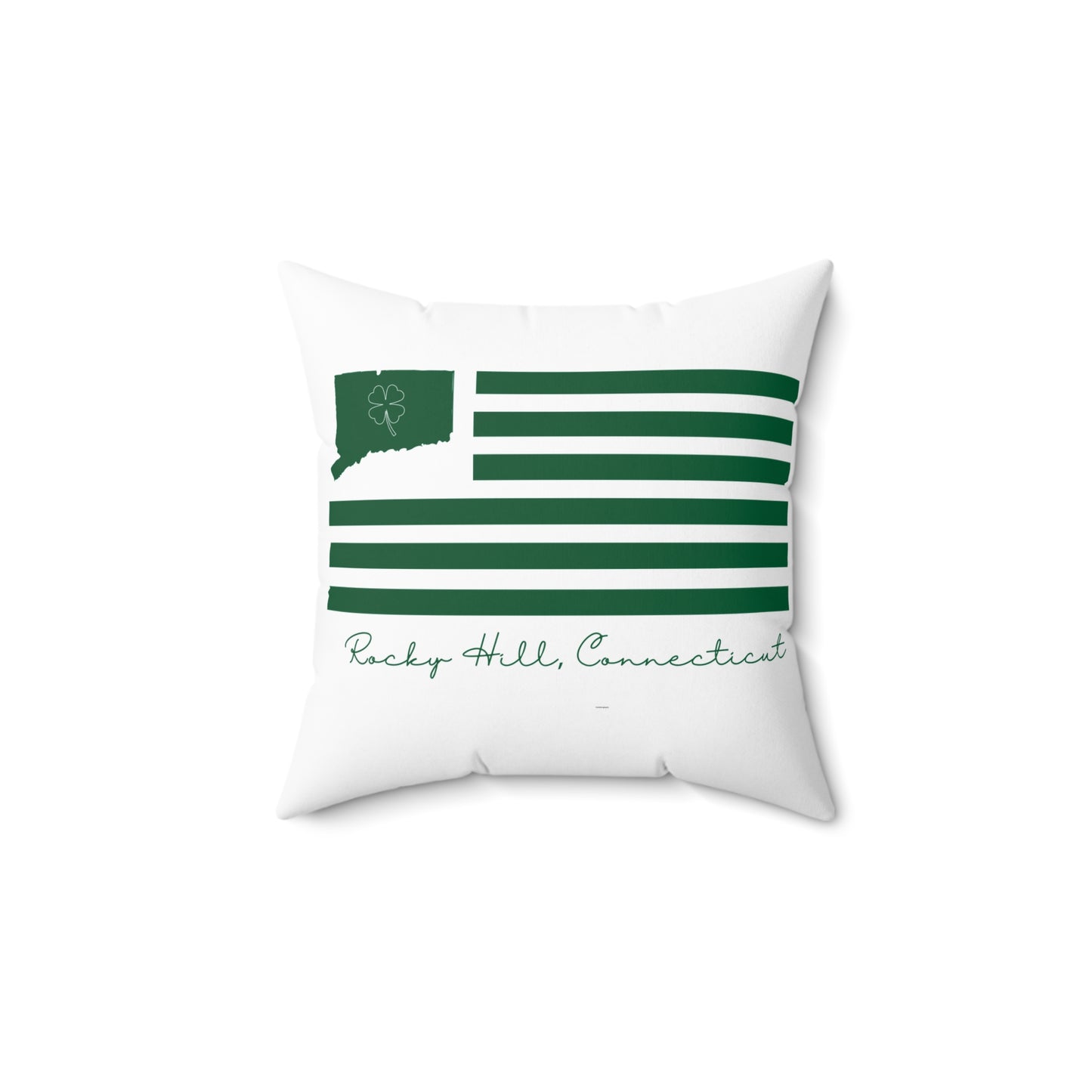 Rocky Hill Connecticut St. Patrick’s Day Flag Spun Polyester Square Pillow