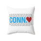 Connecticut Love Spun Polyester Square Pillow