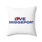 Love Bridgeport Spun Polyester Square Pillow