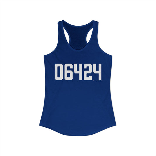 06464 East Hampton CT Zip Code Women's Ideal Racerback Tank Top