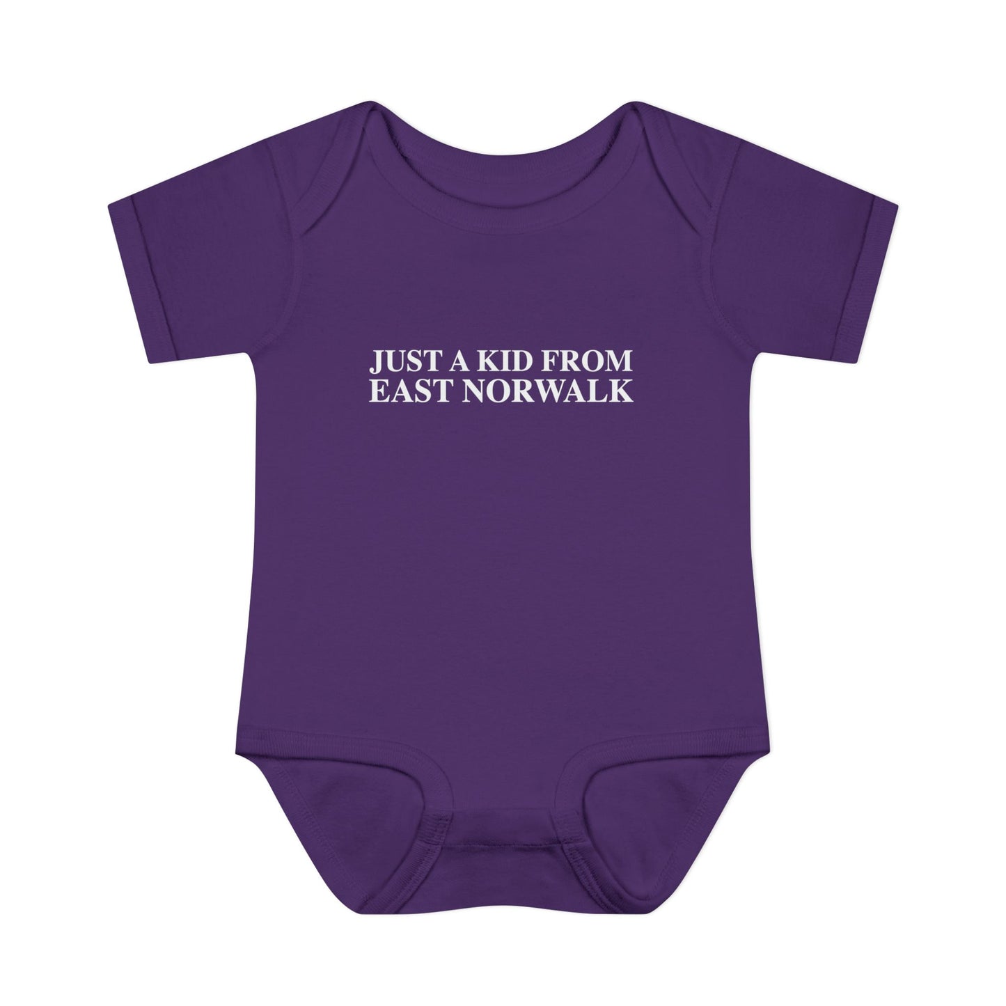Just a kid from East Norwalk Infant Baby Rib Bodysuit