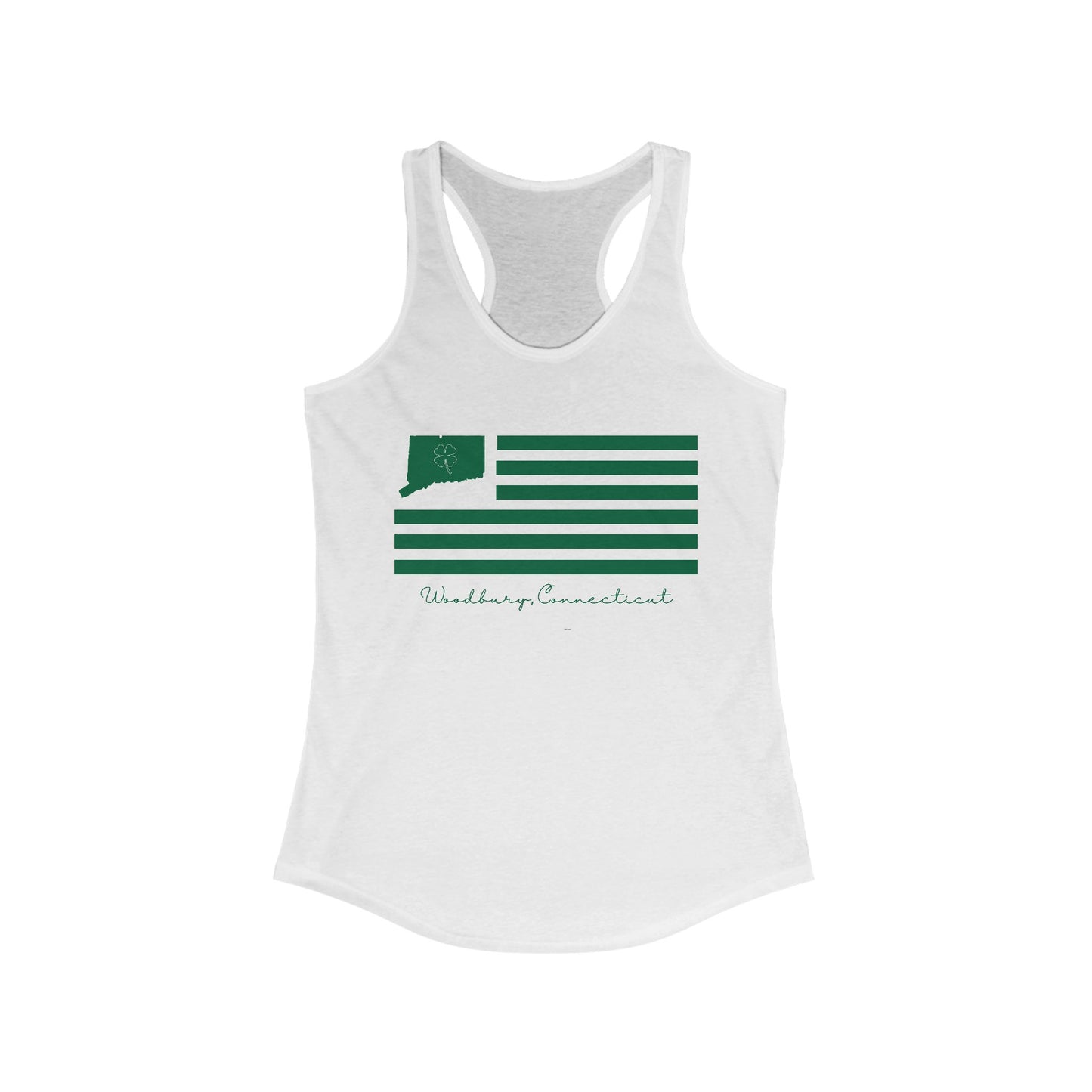 Woodbury Connecticut St. Patrick’s Day Flag Women's Ideal Racerback Tank Top