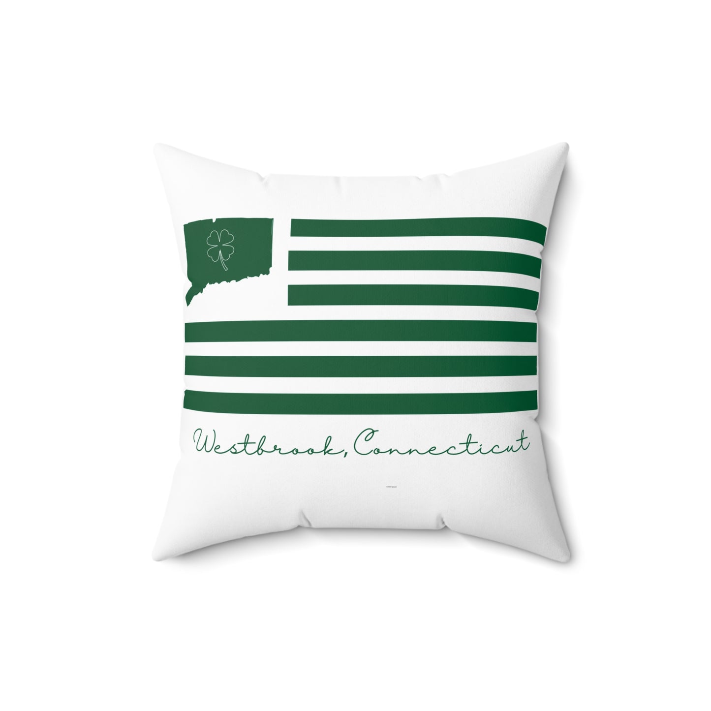 Westbrook Connecticut St. Patrick’s Day Flag Spun Polyester Square Pillow