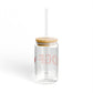 Ridgefield Love Glass Can with Straw and Lid, 16oz