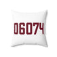 06074 South Windsor Connecticut Zip Code Polyester Square Pillow