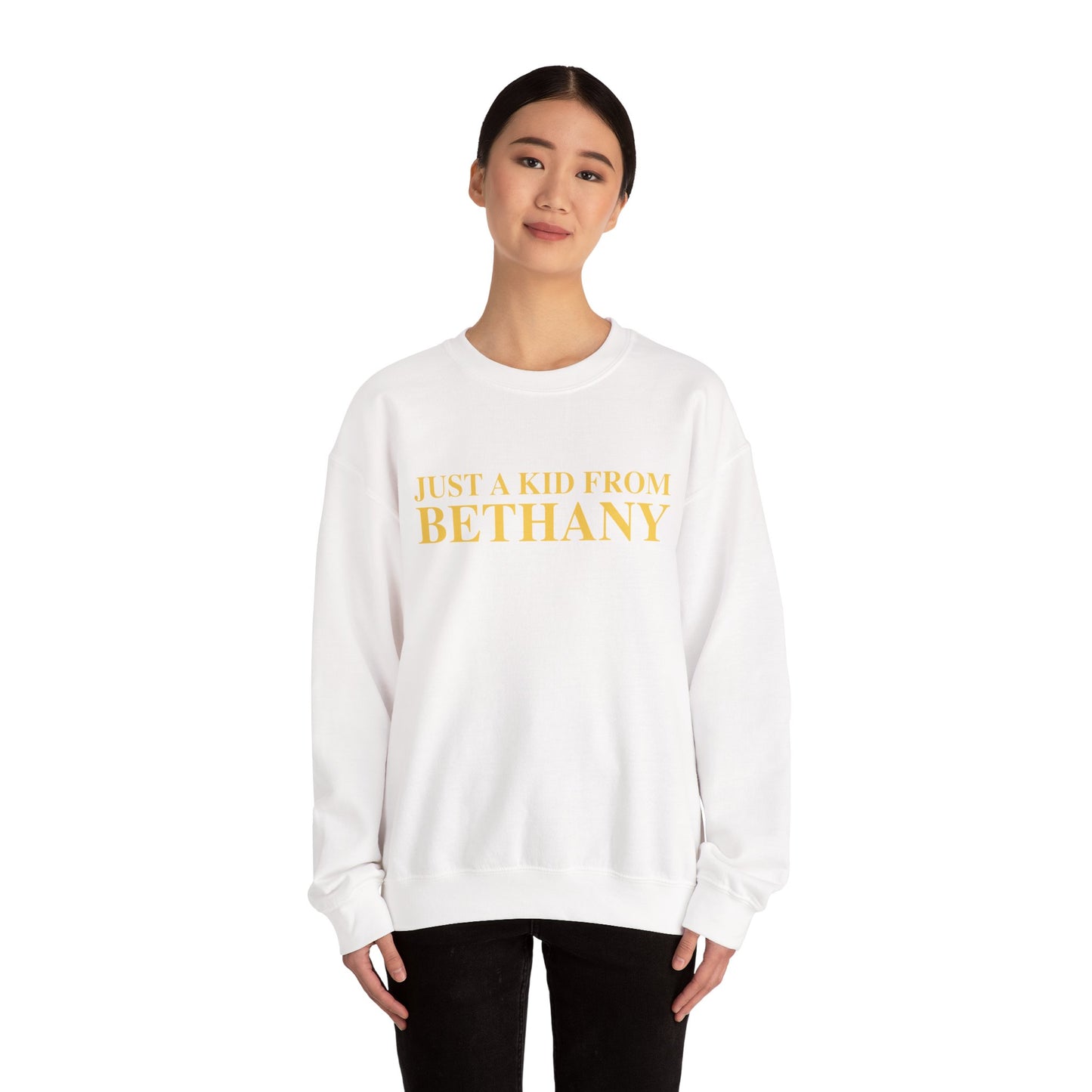 Just a kid from Bethany Unisex Heavy Blend™ Crewneck Sweatshirt