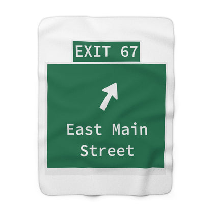 Vintage WCP Exit 67 Sign Sherpa Fleece Blanket
