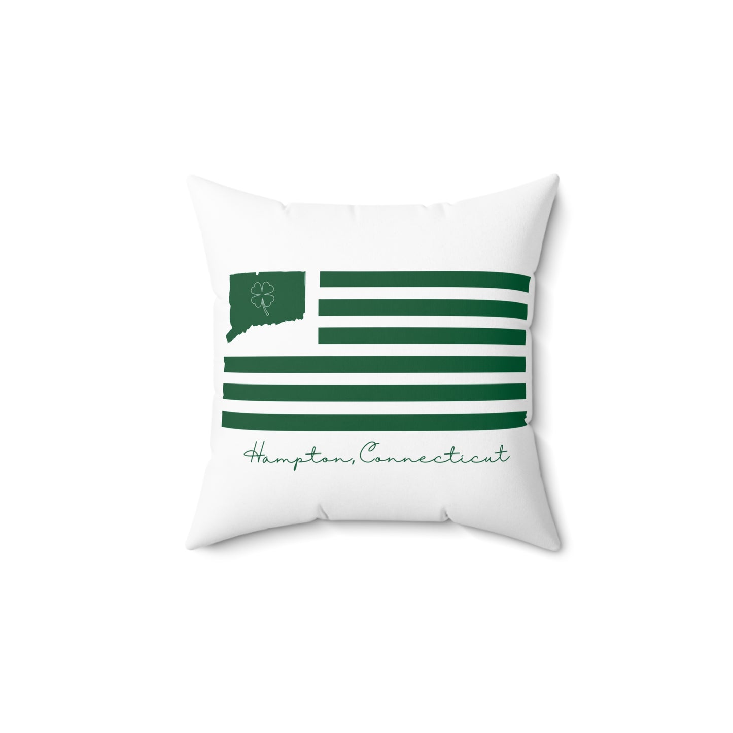 Hampton Connecticut St. Patrick’s Day Flag  Spun Polyester Square Pillow