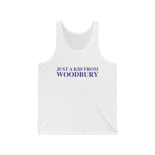 Just a kid from Woodbury Unisex Jersey Tank Top