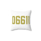 06611 Trumbull Connecticut Zip Code Spun Polyester Square Pillow