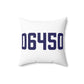 06450 Meriden Connecticut Zip Code Polyester Square Pillow