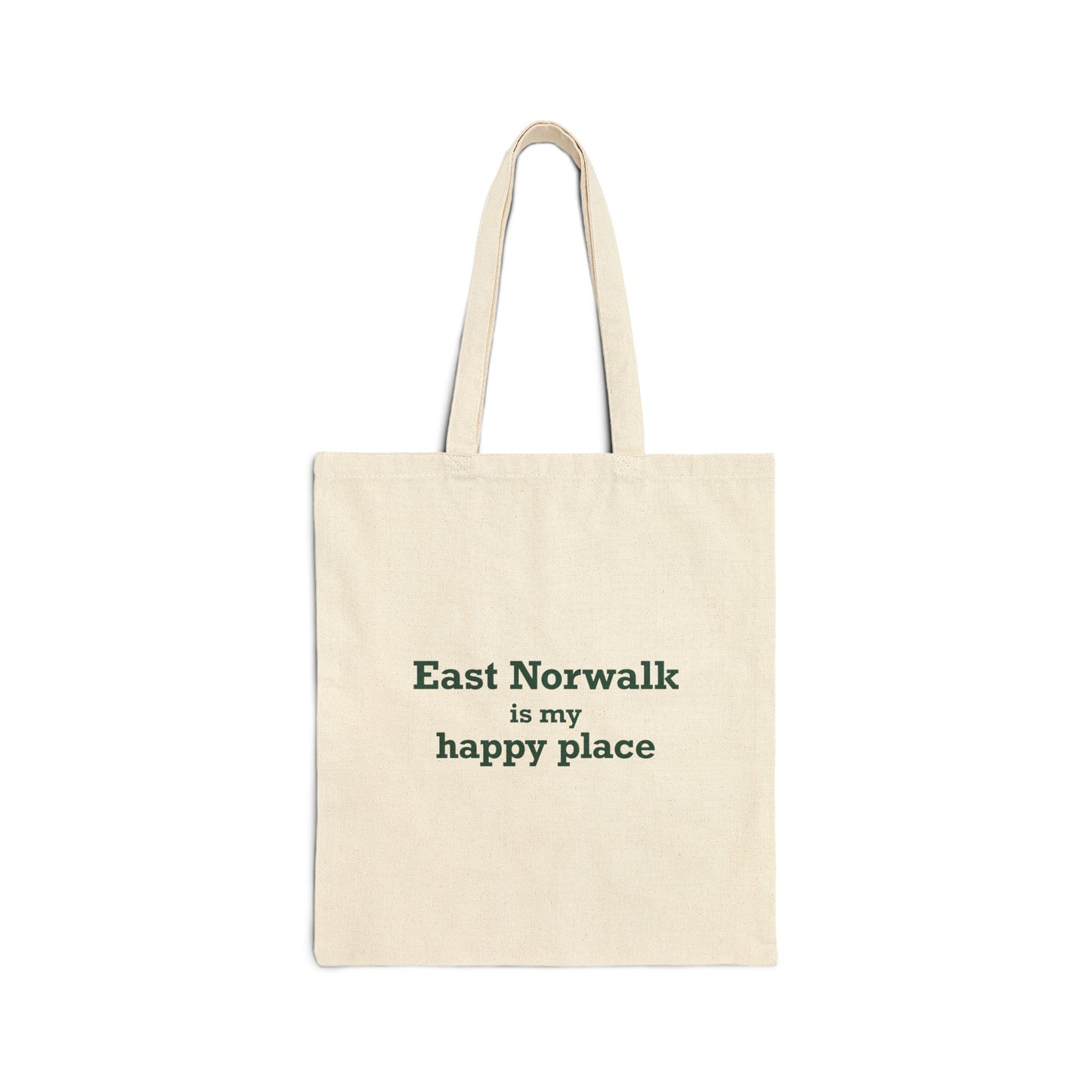East Norwalk is My Happy Place  Cotton Canvas Tote Bag