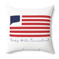 Rocky Hill Connecticut Flag Spun Polyester Square Pillow