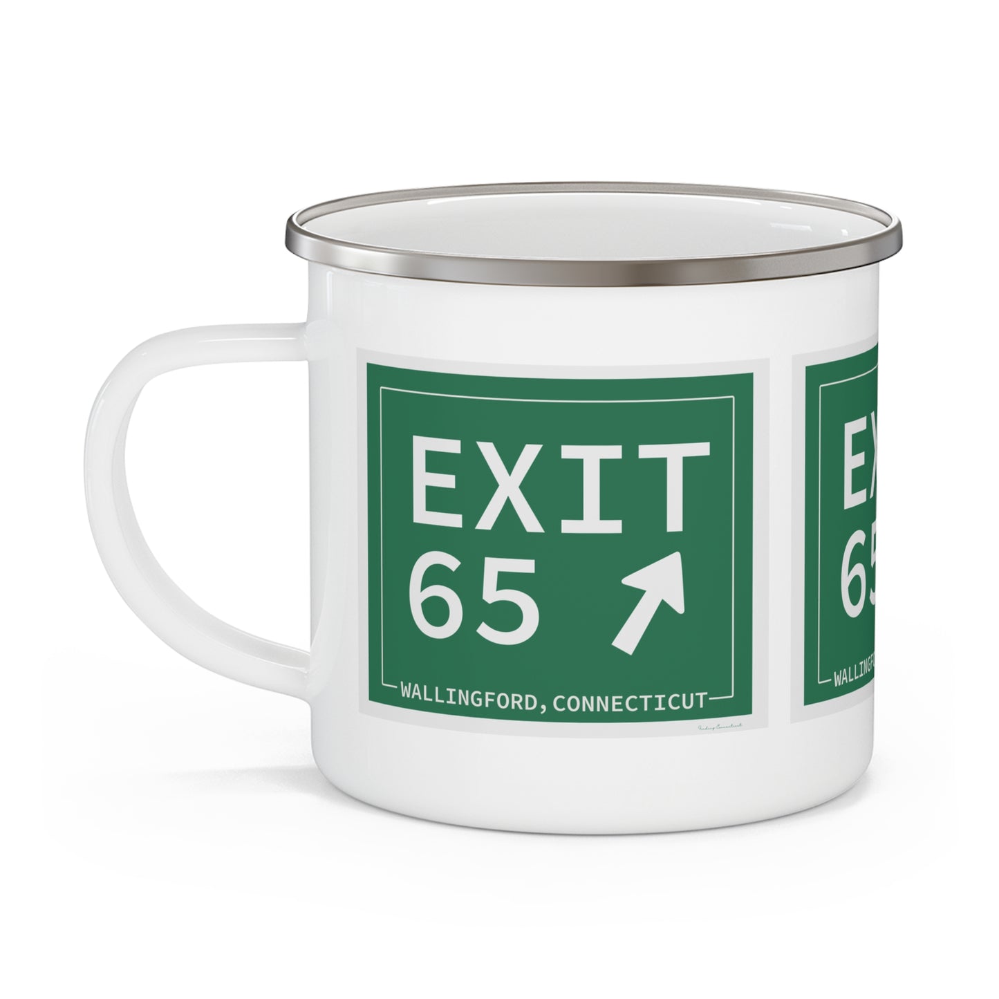 Vintage Exit 65 WCP Sign Enamel Camping Mug