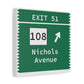 Vintage Merritt Parkway Exit 51 Sign Matte Canvas, Stretched, 1.25"