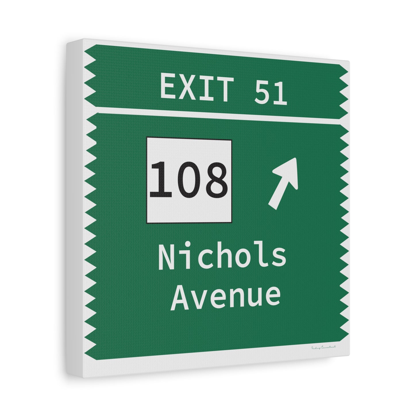Vintage Merritt Parkway Exit 51 Sign Matte Canvas, Stretched, 1.25"