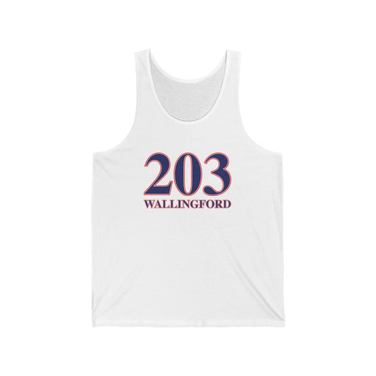 203 Wallingford Red White & Blue Unisex Jersey Tank Top
