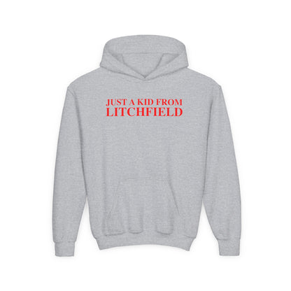 Just a kid from Litchfield Youth Heavy Blend Hooded Sweatshirt