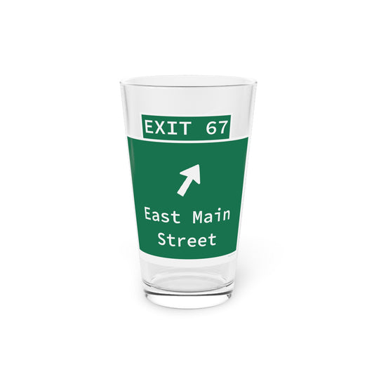 Vintage WCP Exit 67 Sign Pint Glass, 16oz