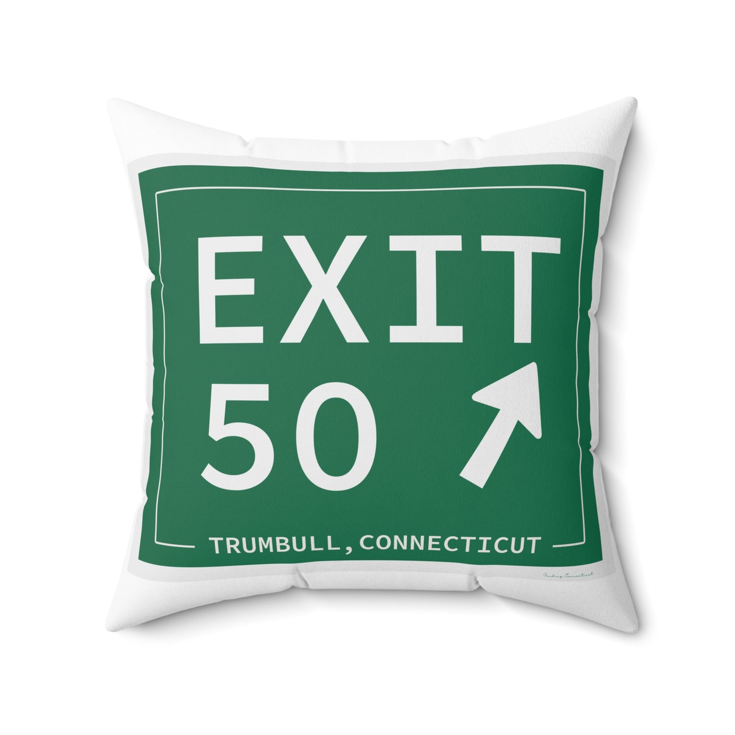 Vintage Exit 50  Merritt Parkway Sign Spun Polyester Square Pillow