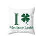 I Clover Windsor Locks Spun Polyester Square Pillow