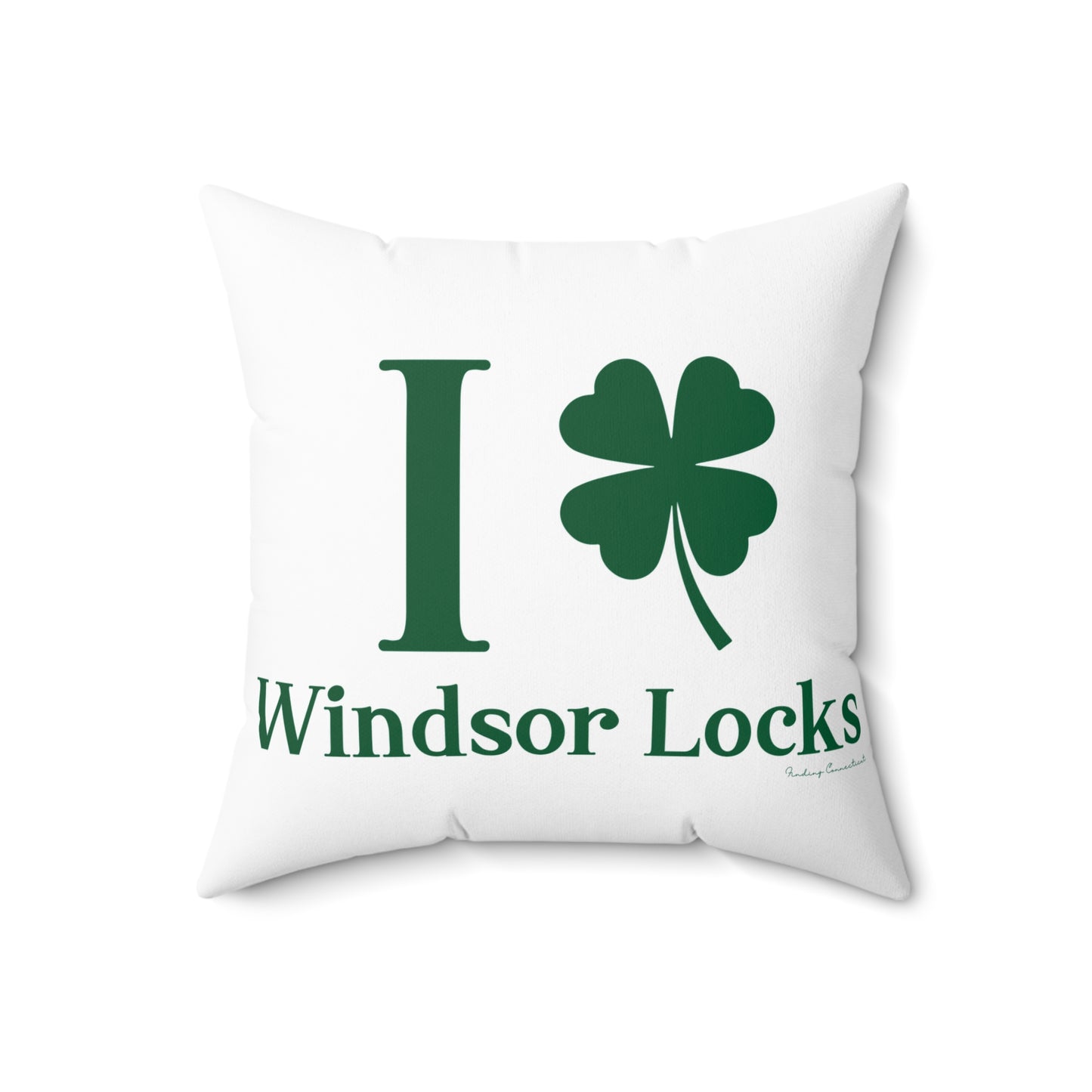 I Clover Windsor Locks Spun Polyester Square Pillow