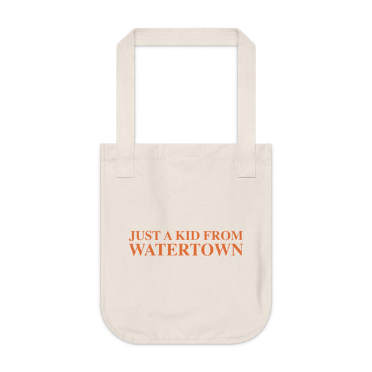 Just a kid from Watertown Organic Canvas Tote Bag