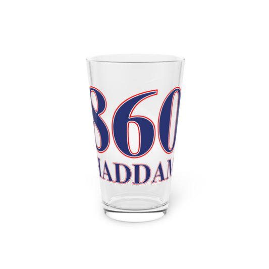 860 Haddam Red, White & Blue Pint Glass, 16oz
