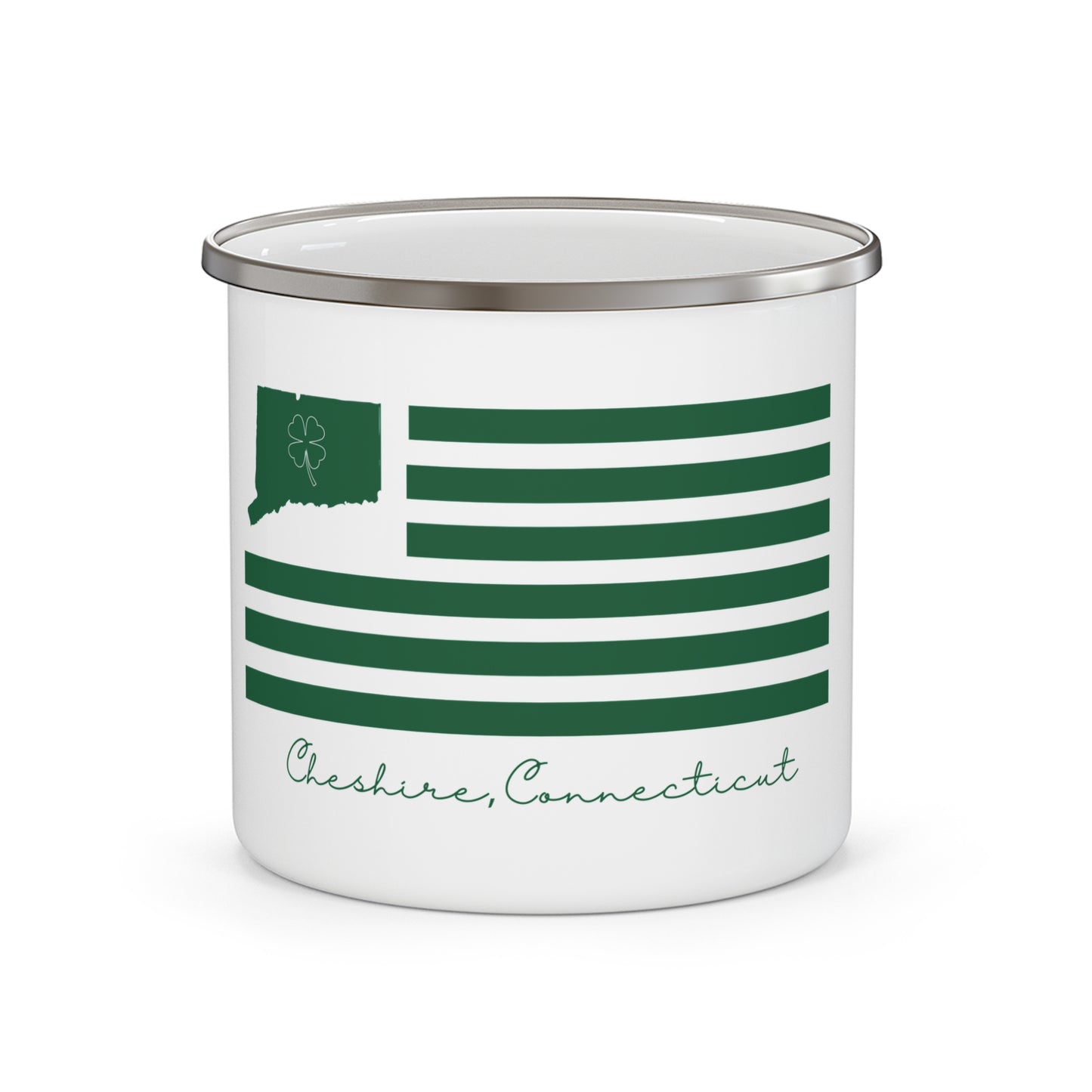 Cheshire Connecticut St. Patrick’s Day Flag Enamel Camping Mug