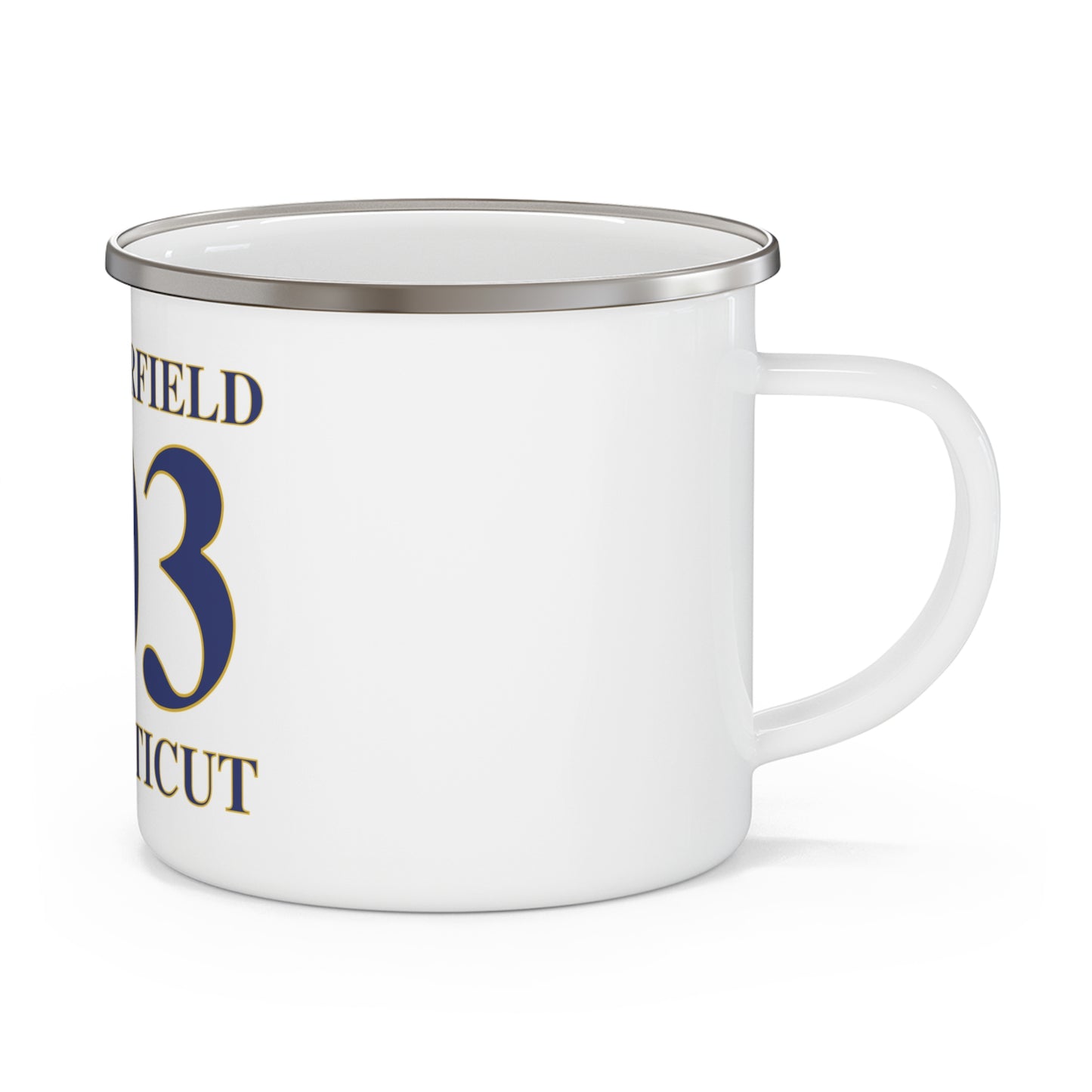 New Fairfield 203 Connecticut Enamel Camping Mug