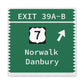 Vintage Merritt Parkway Exit 39 A-B SignMatte Canvas, Stretched, 1.25"