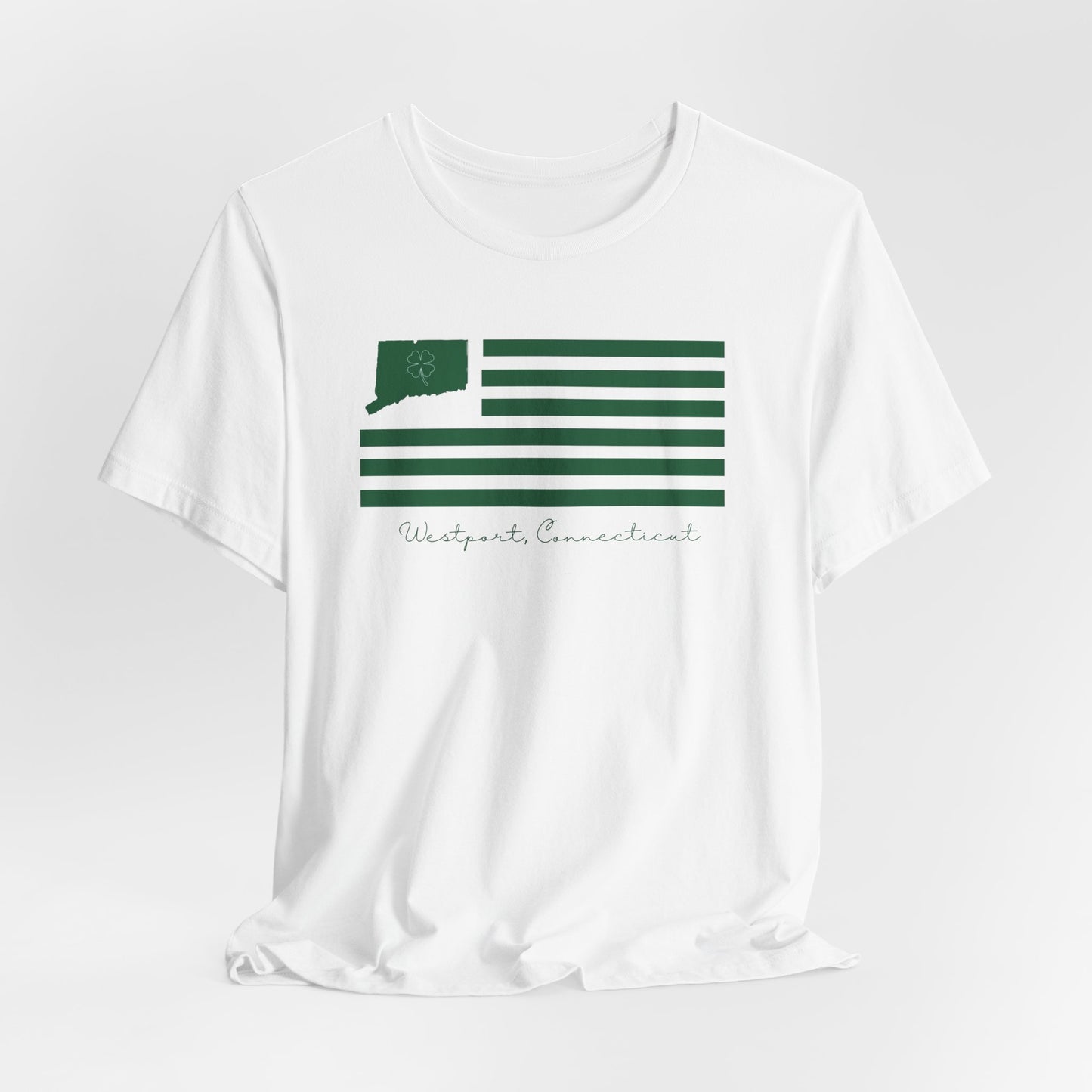 Westport Connecticut St Patrick’s Day Flag Unisex Jersey Short Sleeve T-Shirt