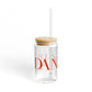 41 Tilt Danbury Glass Can with Straw and Lid, 16oz