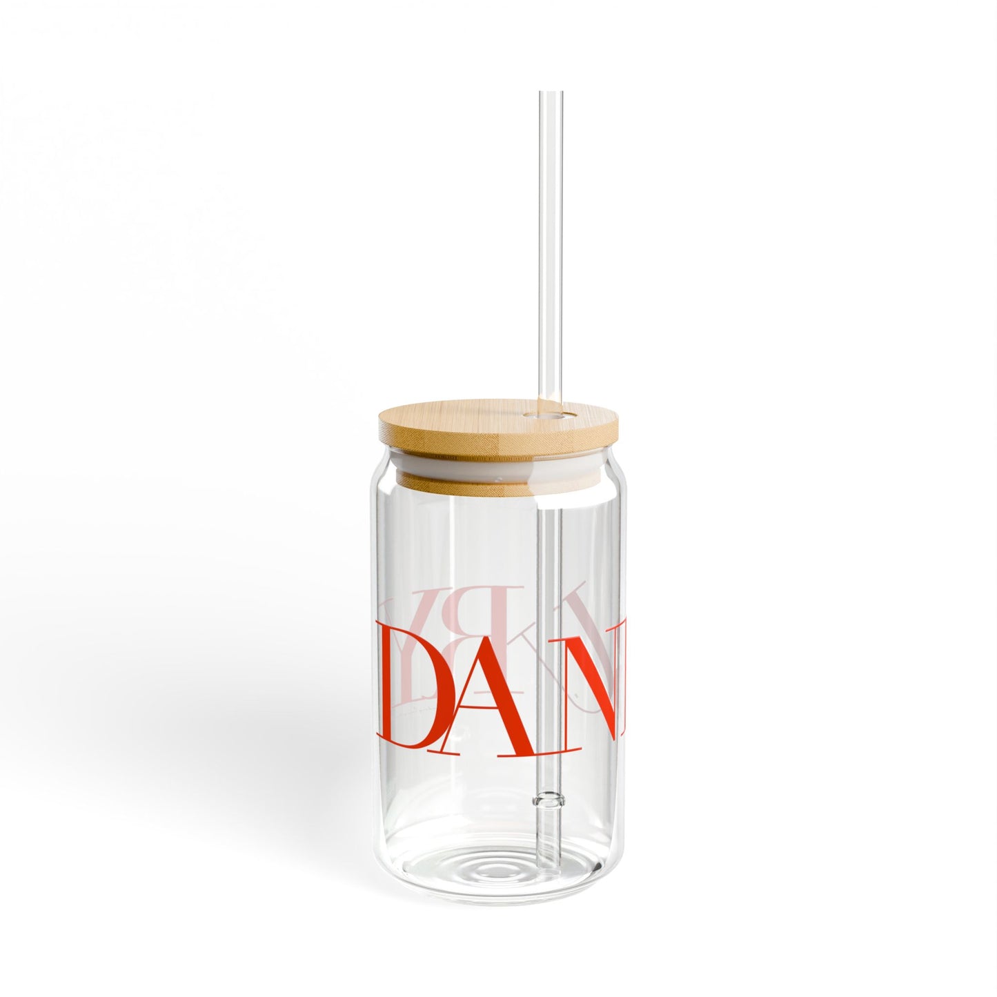 41 Tilt Danbury Glass Can with Straw and Lid, 16oz